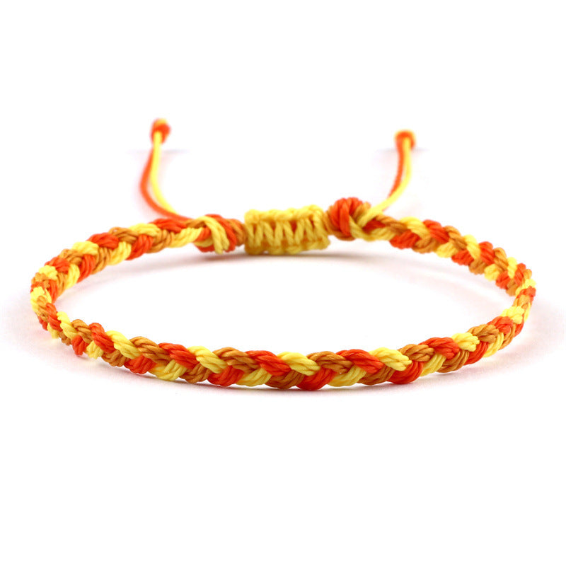 Cuerda de cera trenzada, correa de mano para manualidades, trenza de tres hilos con colores entrecruzados