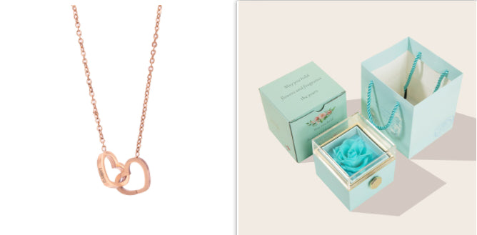 Stainless Steel Vacuum Plating Rose Gold Heart Necklace