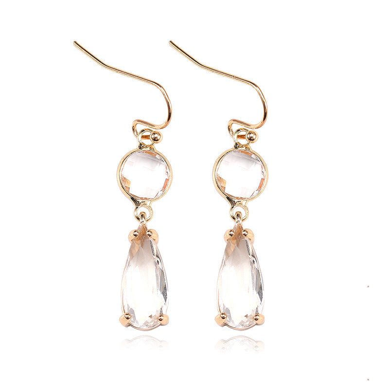 Pendientes de cobre con cristal K9 multicolor de diseño geométrico
