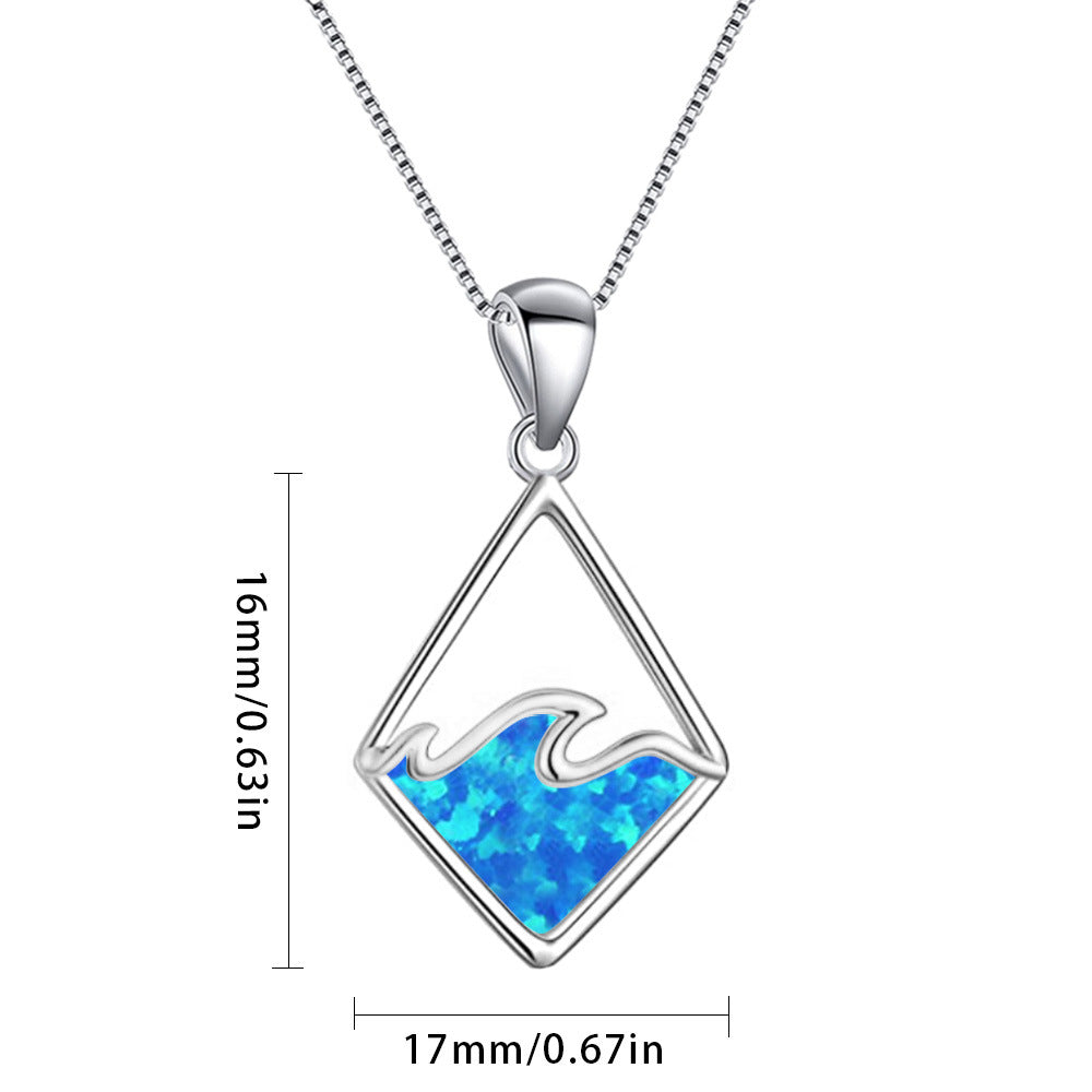 Hawaii Strand Blaue Anhänger Pullover Halskette