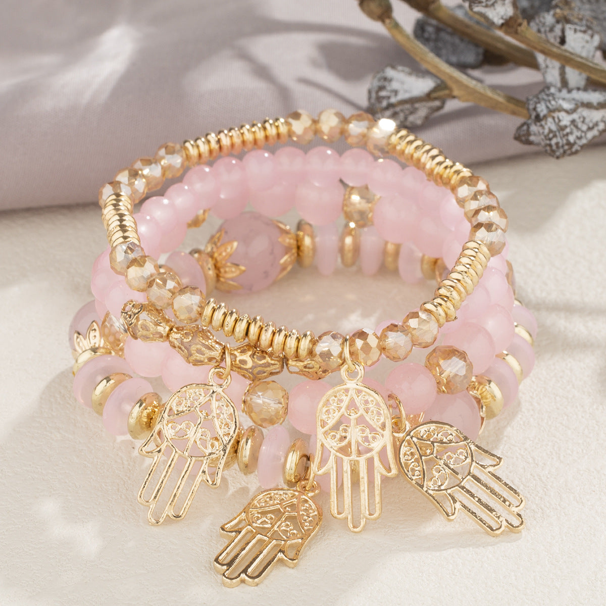 Pulsera bohemia, joyas creativas para mujer, Palma