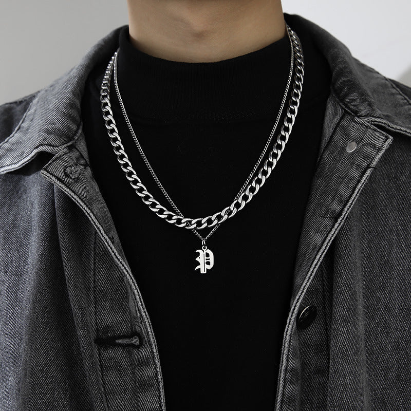 Ins Style Letter Necklace Titanium Steel