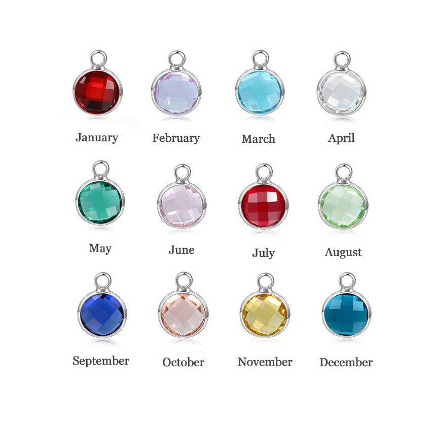 Twelfth Birthday Stone Round Piece Retractable Bracelet