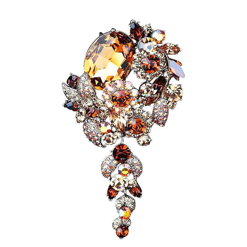 Broche con borlas para mujer, largo, retro, de lujo, con diamantes