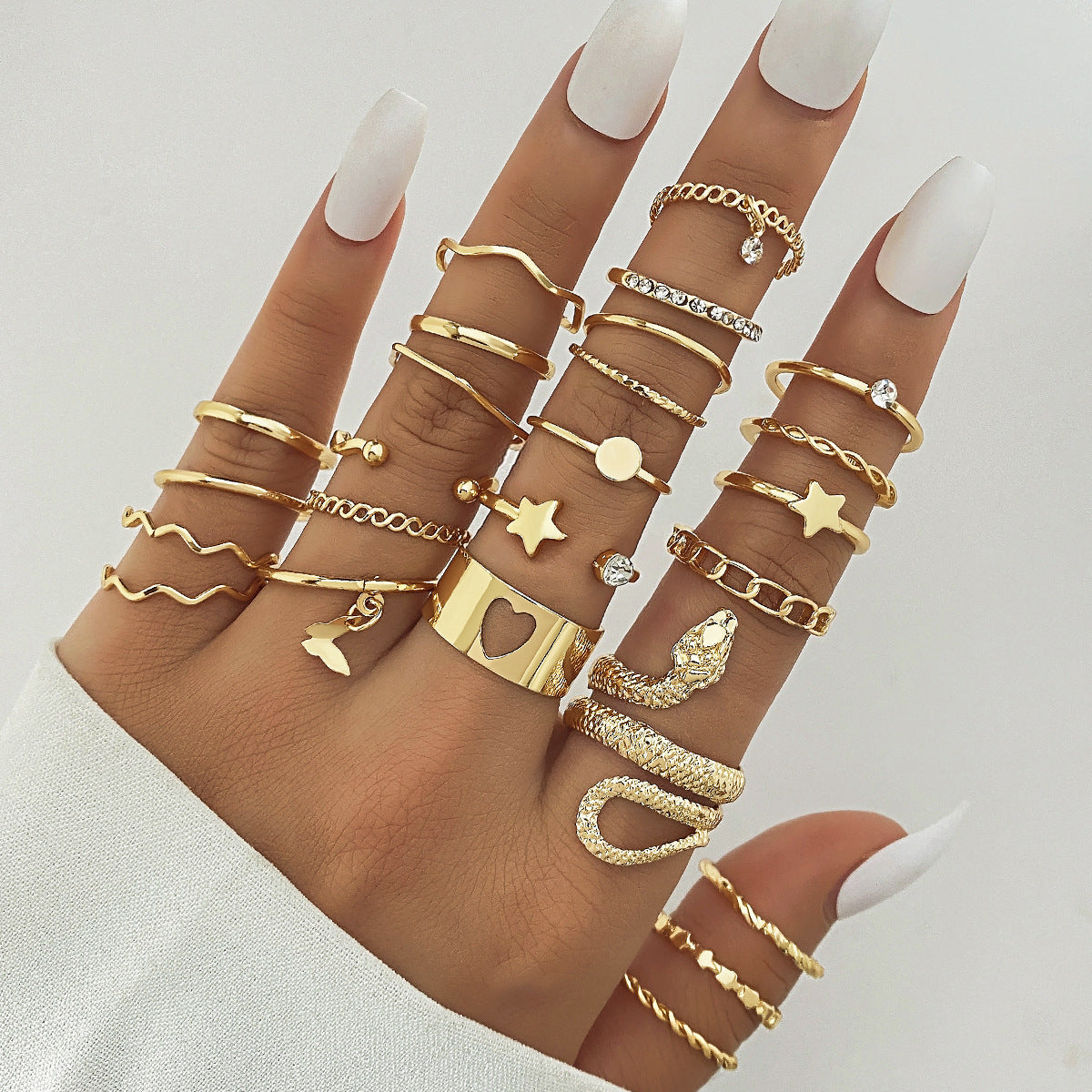 Ring Damen Nischen Senior Knöchelring 23-teiliges Set