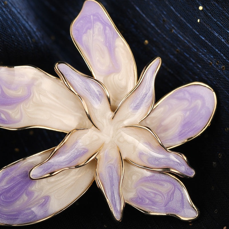 Hermoso broche de bauhinia francés para mujer