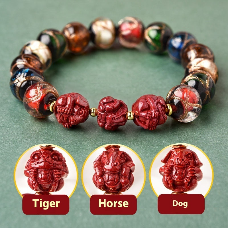 Pulsera esmaltada Pulsera tres en uno Conejo Dragón Ratón Serpiente Caballo Conejo