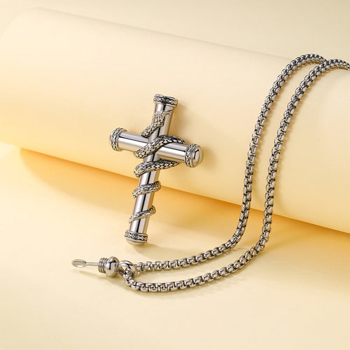 18k Gold Abnehmbare Kreuz-Schlangenkette Mode Persönlichkeit Schlüsselbeinkette für Valentinstag geliebten Gedenkschmuck