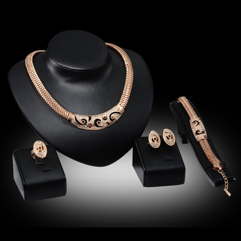 Punk-Schmuckset Halskette Ohrringe Armband Ring Schmuck Vierteiliges Set
