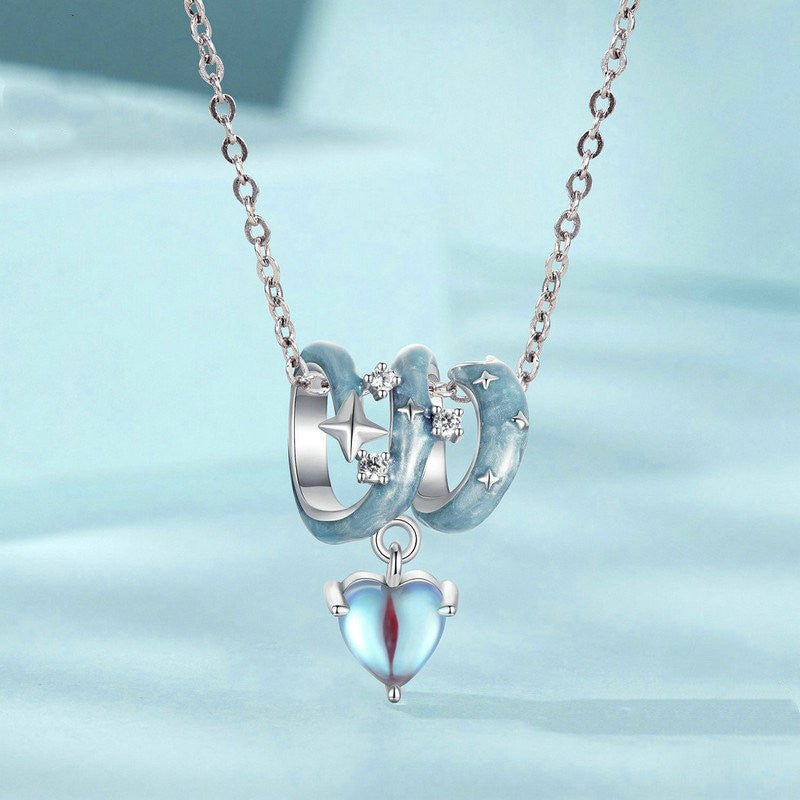 Blauer Sternenhimmel Liebe Perlen Sterlingsilber