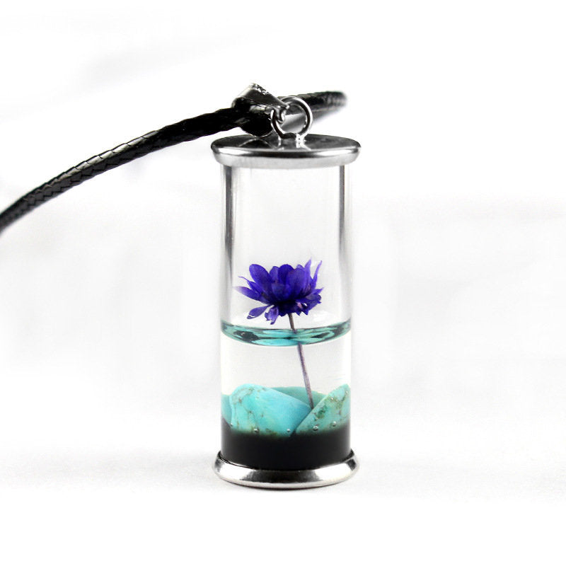 Anhänger aus getrockneten Blumen, mit Harz, Gänseblümchen-Kette