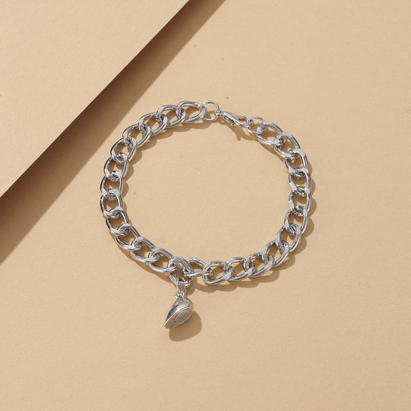Magnetisches Edelstahl Herz Charm Paar Armband