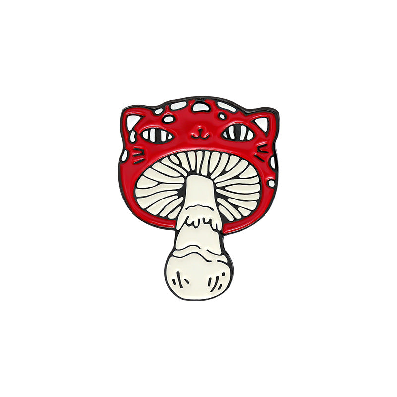 Mini rote Pilz Brosche Legierung Farbe Frosch Anstecknadel Cowboy Abzeichen