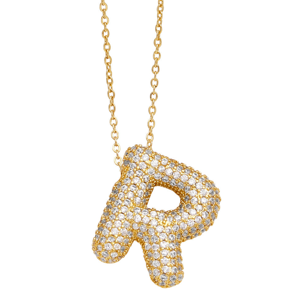 Collar con 26 letras inglesas para mujer con circonitas incrustadas