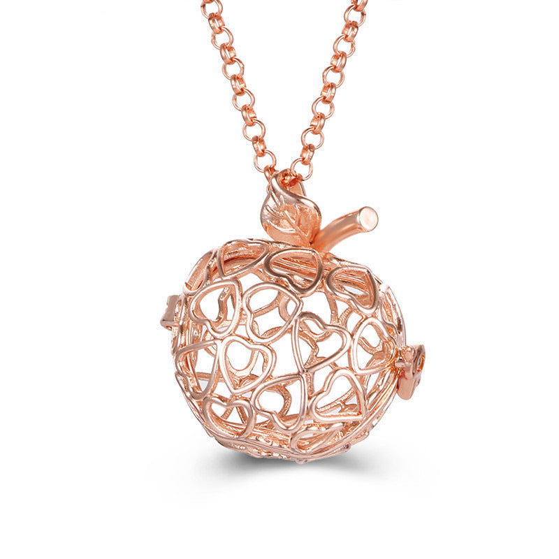Collar hueco de aromaterapia con jaula de circonita, difusor de aceites esenciales, caja de perfume, accesorios antiguos para ropa tradicional Han