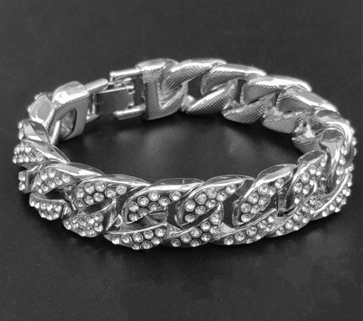 Vollbesetztes kubanisches Armband für Herren – dominantes, cooles Trendarmband