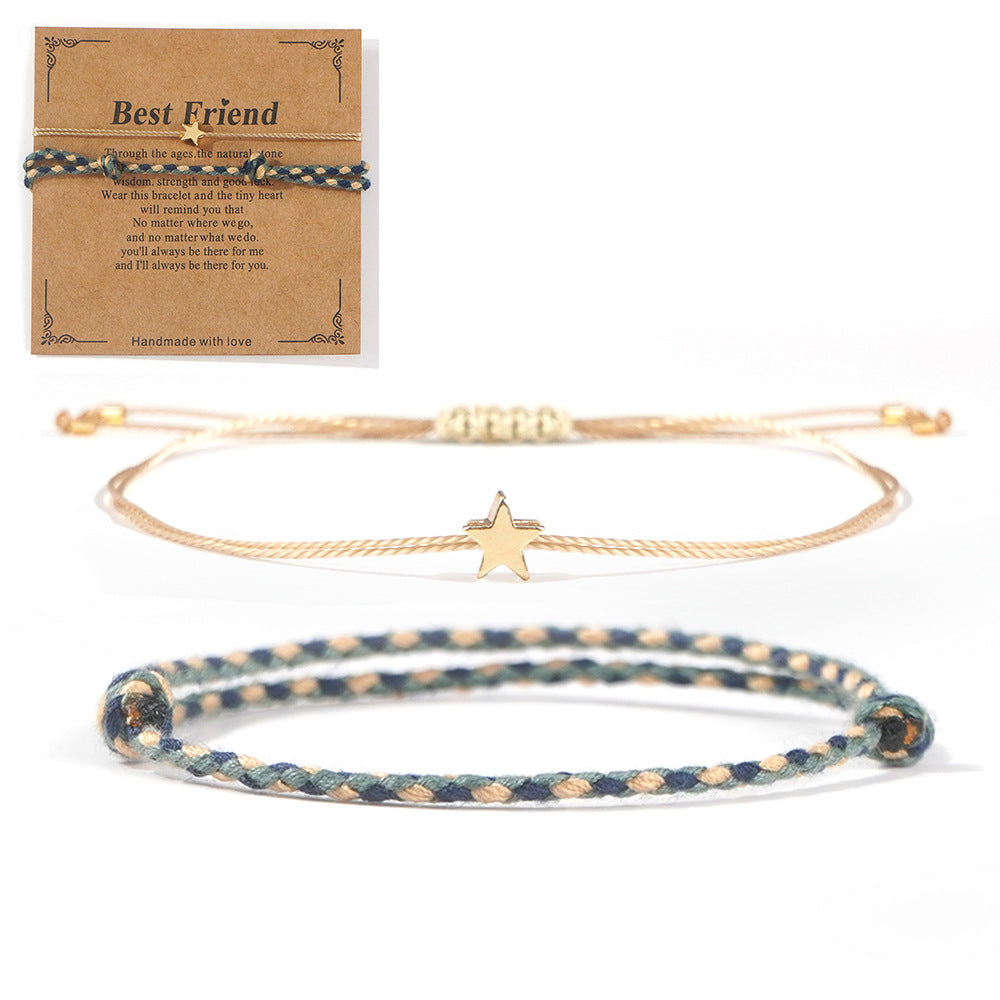 Cross-border Hot Selling Fashion Simple Handmade Woven Four-color Bracelet Couple Girlfriends Gifts For Men And Women XINGX Bracelet