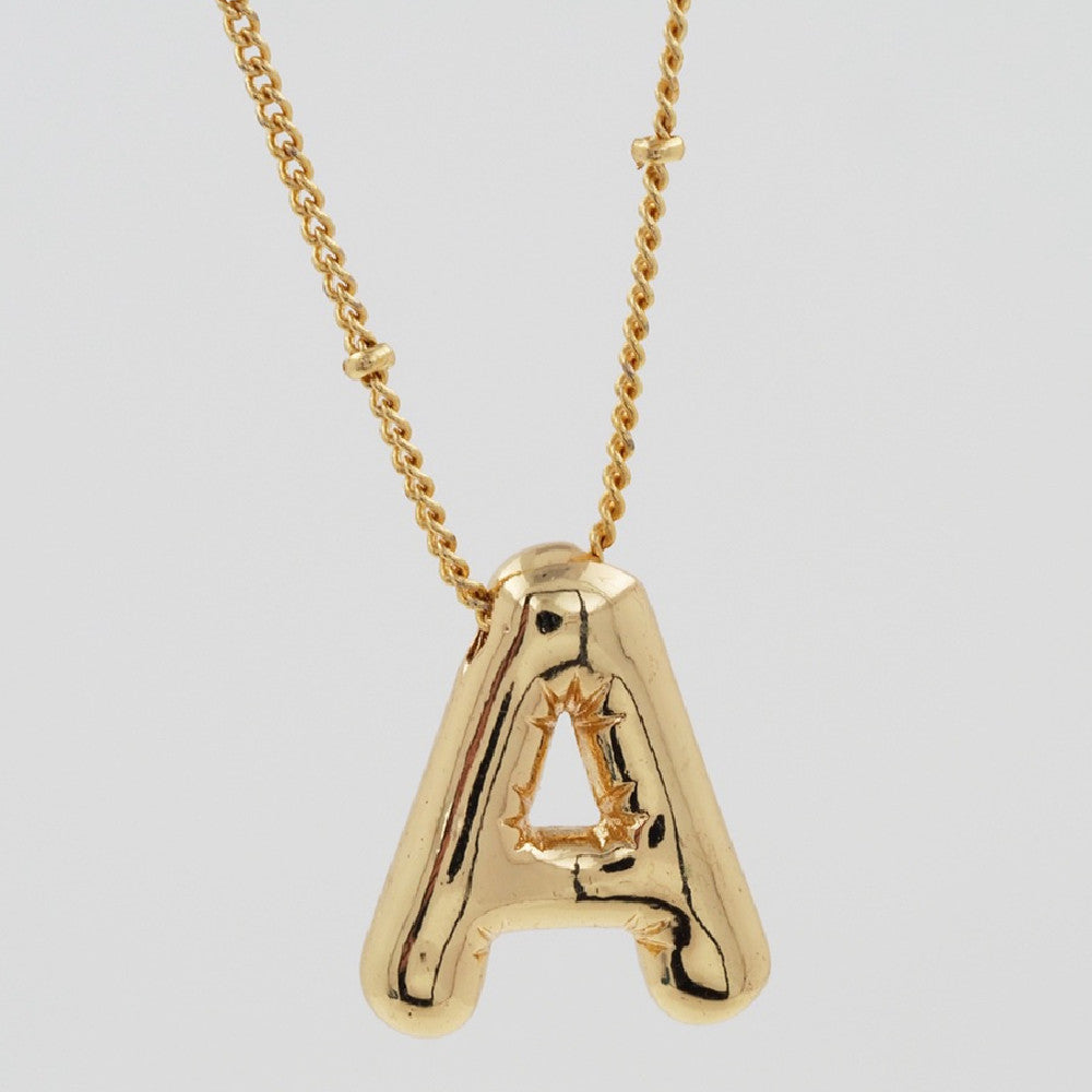 Glossy Letters Copper Pendant Necklace