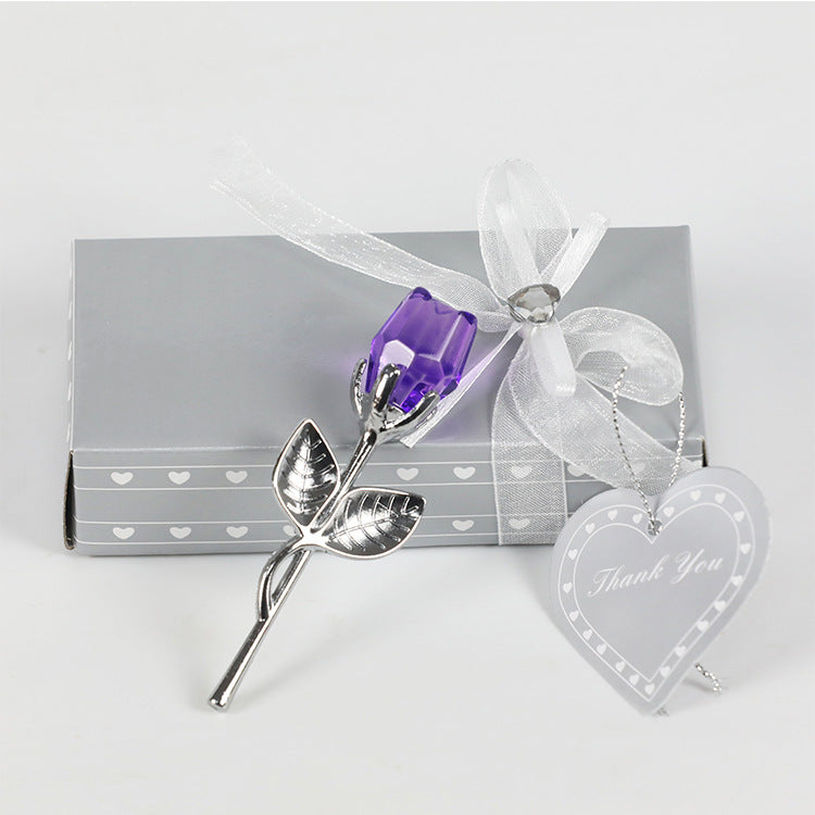 Cristal Metal Rosa Regalo Pequeño de San Valentín Boda