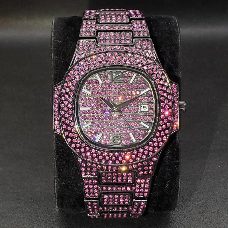 Special-Interest Vollbesetzte Diamant-Hip-Hop-Uhr