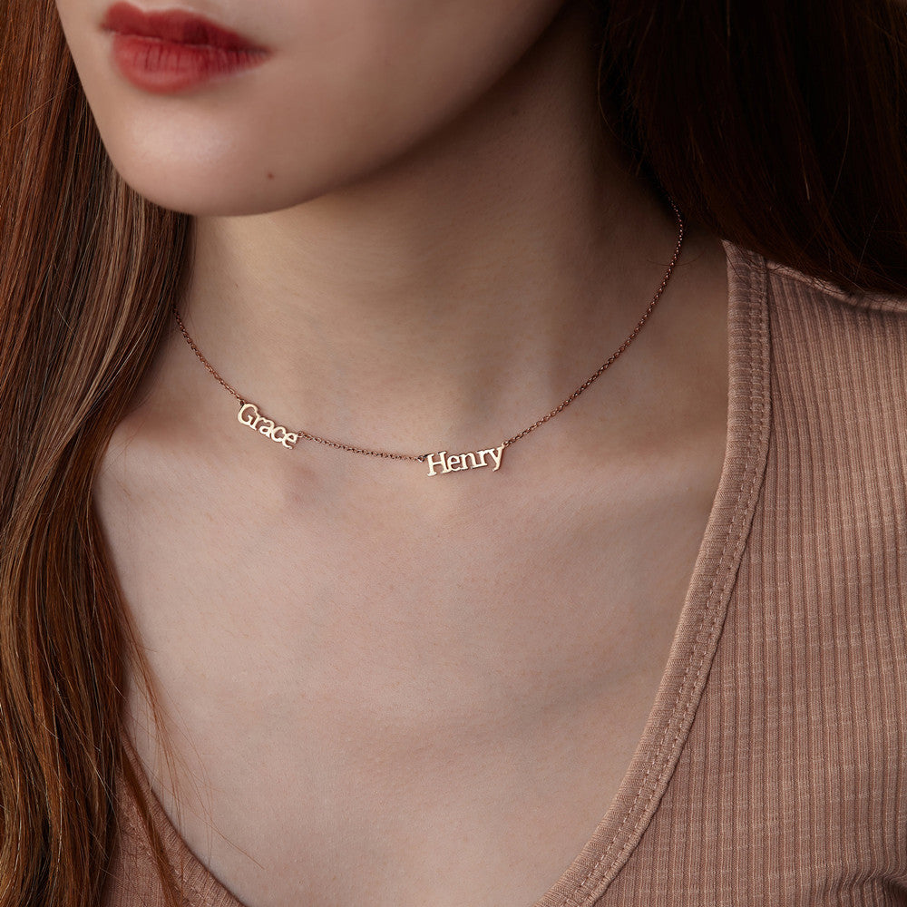 Personalized Multiple Name Nameplate Pendant Necklace
