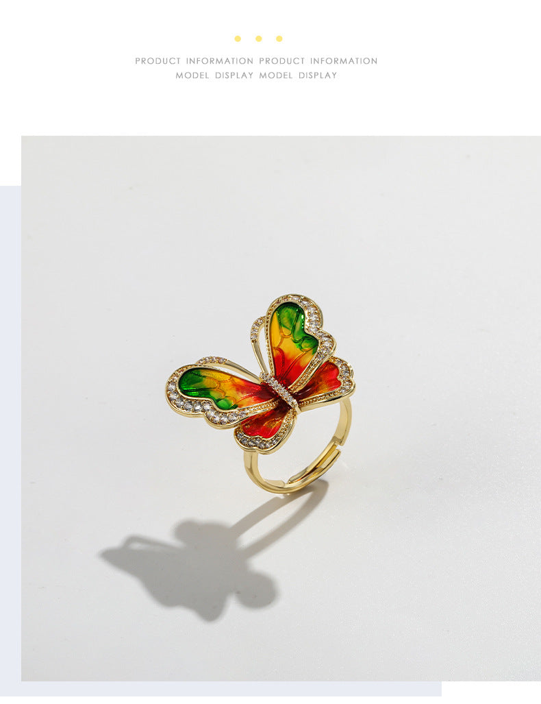 Mode Schmetterling Design Süßwasserperlen Halskette Ring Dreiteiliges Ohrring-Set