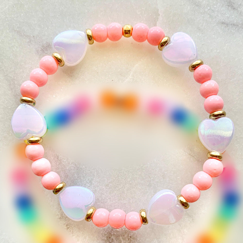 Buntes Dopamin-Buchstaben-Liebes-Acryl-Armband