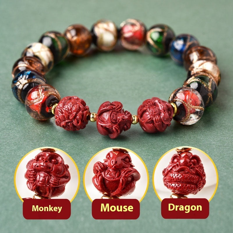 Pulsera esmaltada Pulsera tres en uno Conejo Dragón Ratón Serpiente Caballo Conejo