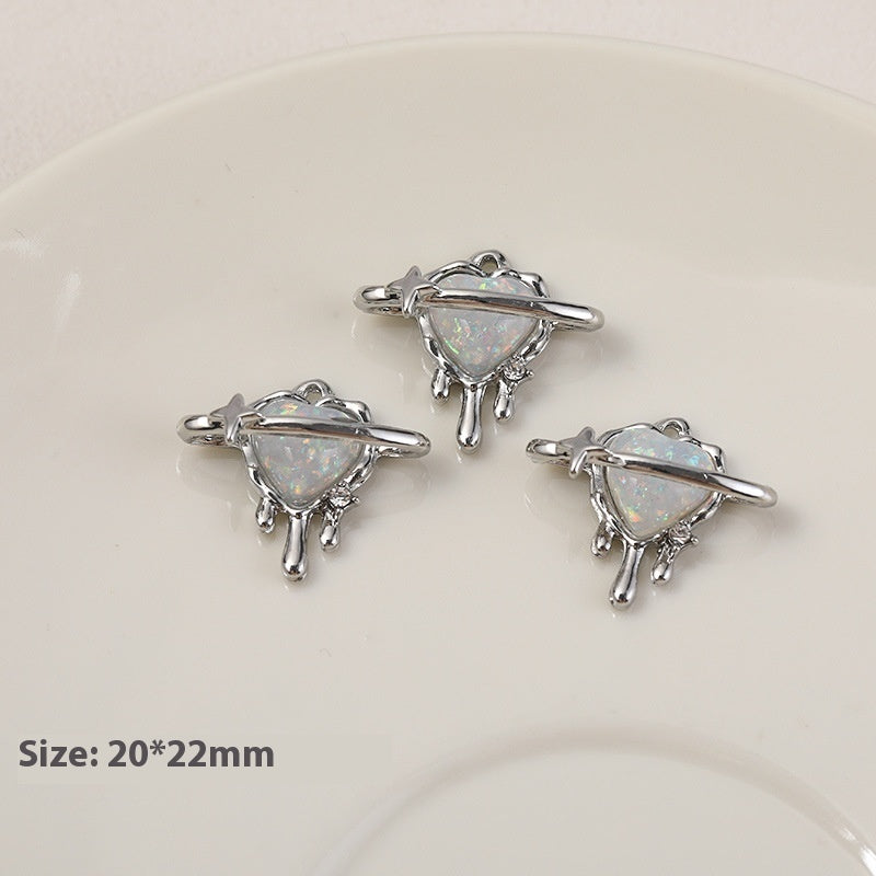 Mädchen Strass eingelegt Zirkon Mond Anhänger DIY handgemachte Perlenmaterial Zubehör