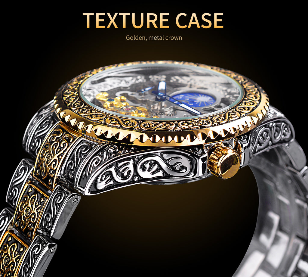 Forsining Skeleton Tourbillon Mechanische Uhren Luxus Herrenarmbanduhr