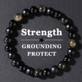 Natural Stone Bracelet Jin Yaoshi Black Agate Men's Sports High Sense