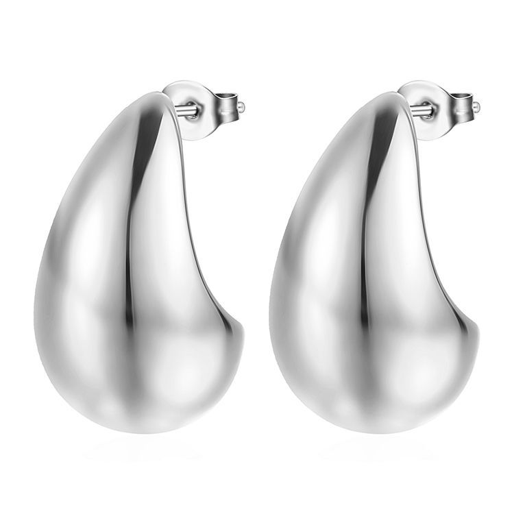 Pendientes de gota de acero inoxidable de moda para mujer