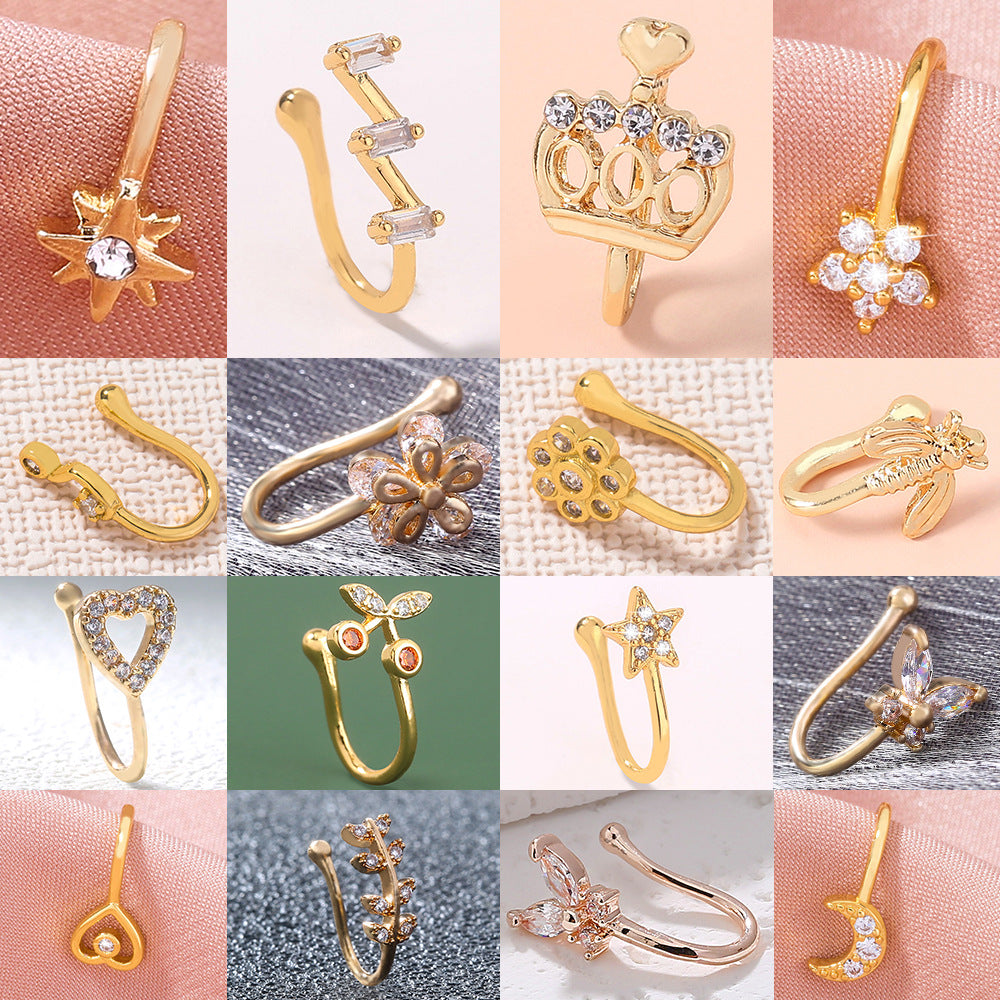 Anillos de nariz pequeños para mujer para perforaciones