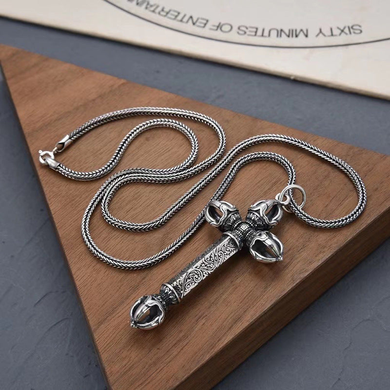 S925 Sterlingsilber Vintage Anhänger Halskette für Herren
