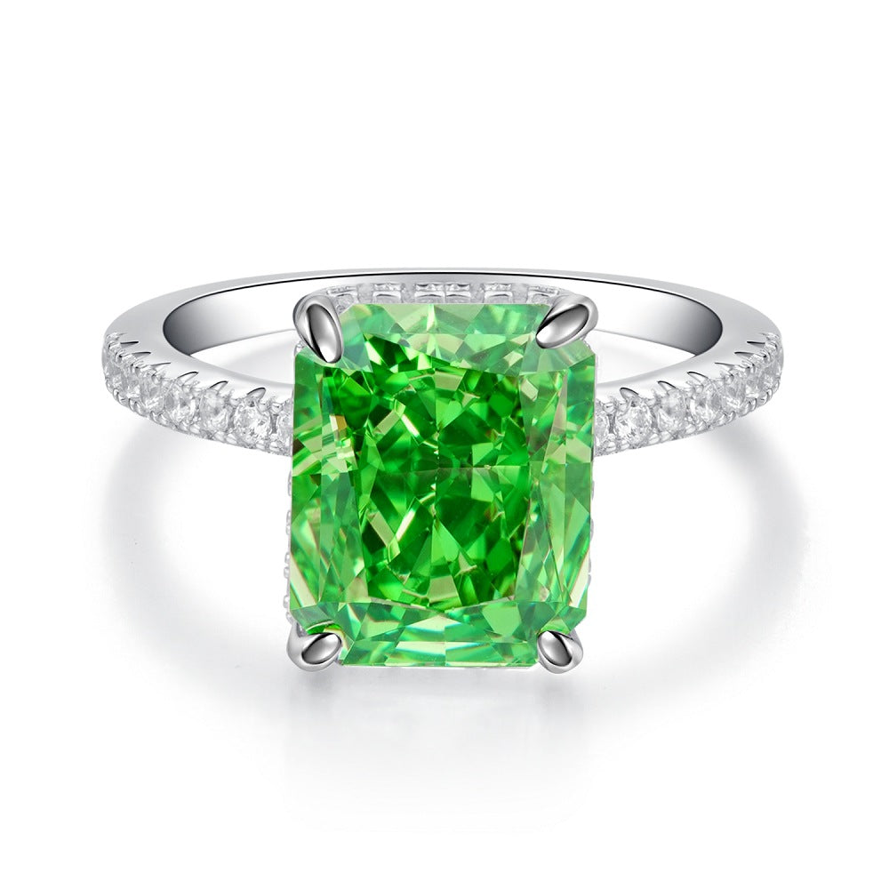 S925 Sterling Silberring Damen High Carbon Diamant