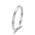 Brazalete de oro y plata de acero de titanio rosa
