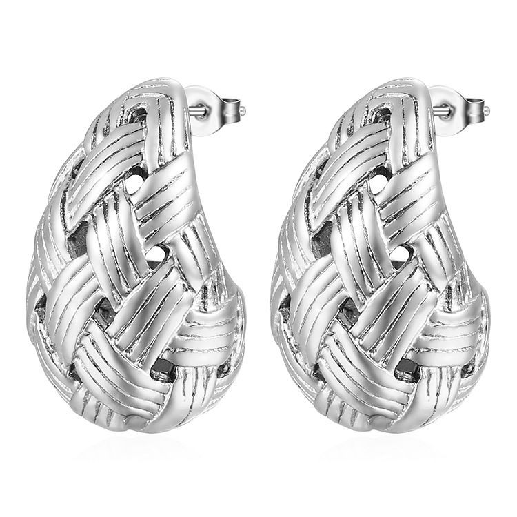 Pendientes de gota de acero inoxidable de moda para mujer