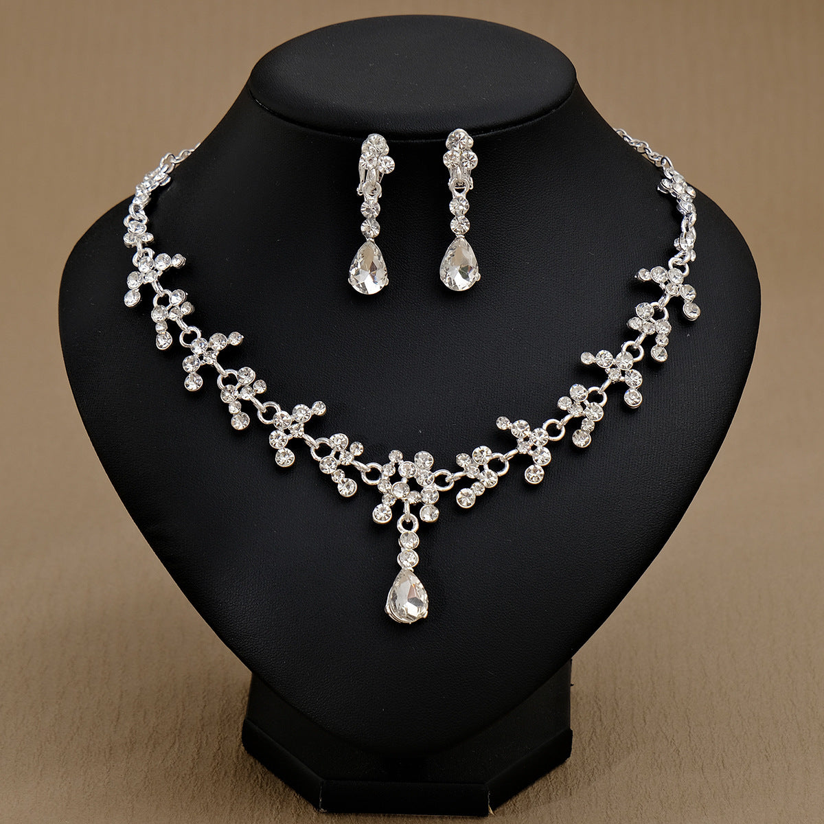 Pendientes Y Collar De Perlas Y Diamantes De Imitación Para Mujer
