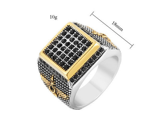 Anillo de joyería de acero de titanio retro personalizado para hombre