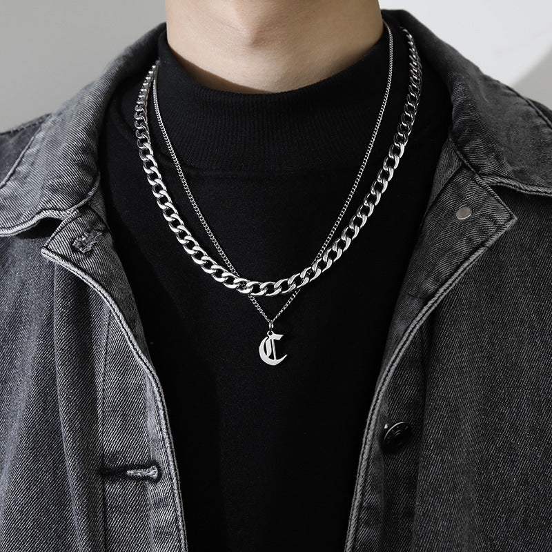 Ins Style Letter Necklace Titanium Steel