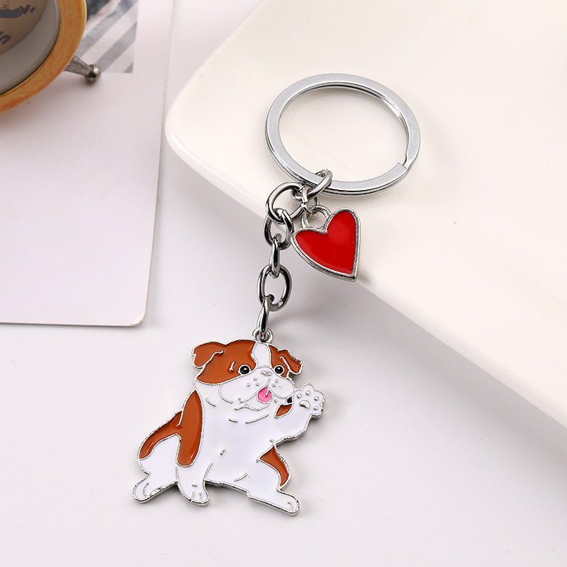 Colgante de Llavero de Perro Saludador de Moda Americana y Linda para Mascotas