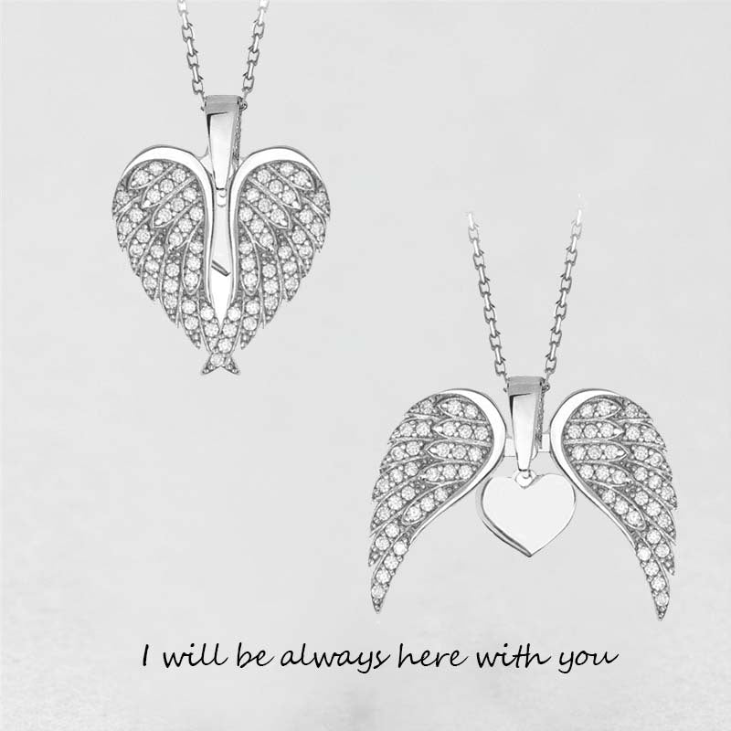 Collar Colgante Corazón Alas de Ángel para Mujer