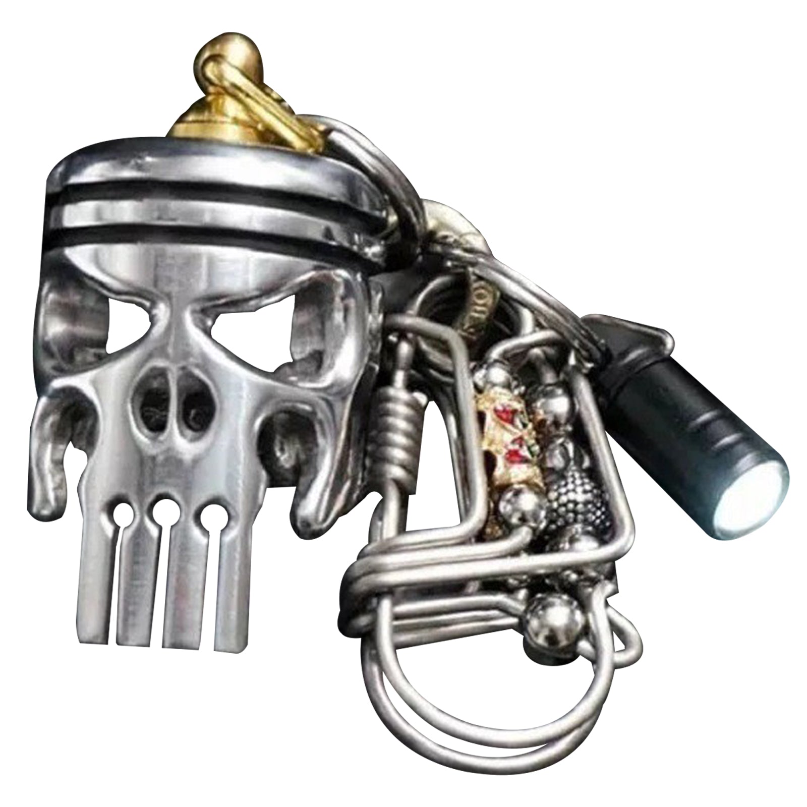 Accesorios creativos de llavero de calavera de aleación