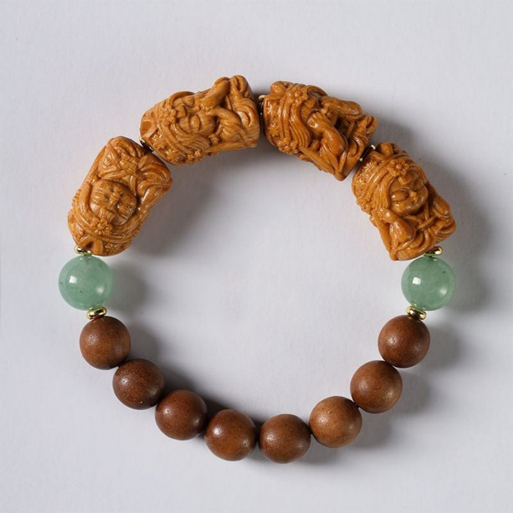 Pulsera de un solo lazo de cuatro no budistas lindos de dibujos animados