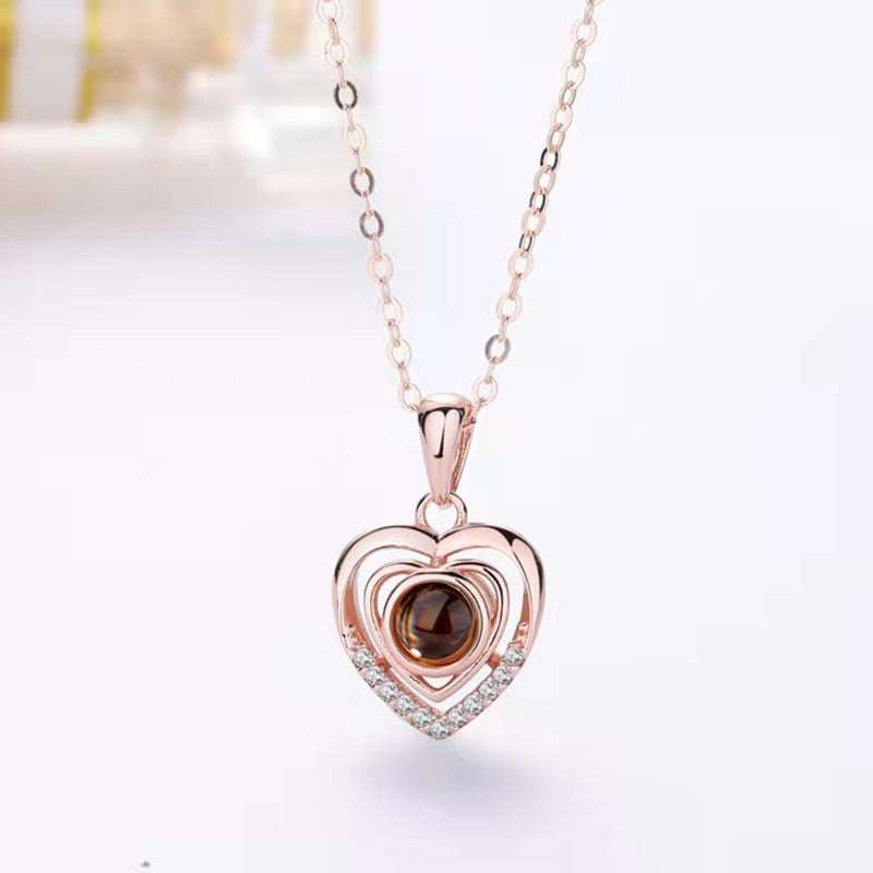 Collar de la Memoria del Amor Cadena Femenina para Clavícula
