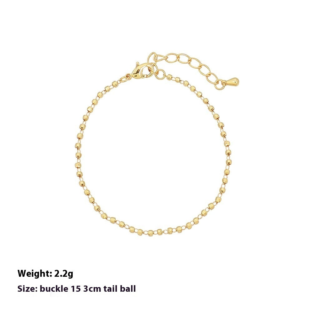 Halskette und Armband aus böhmischen Tigeraugenperlen im Retro-Stil