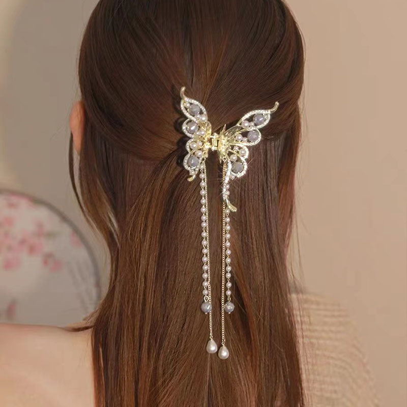 Damenmode Temperament Schleifen-Quasten-Haarspange