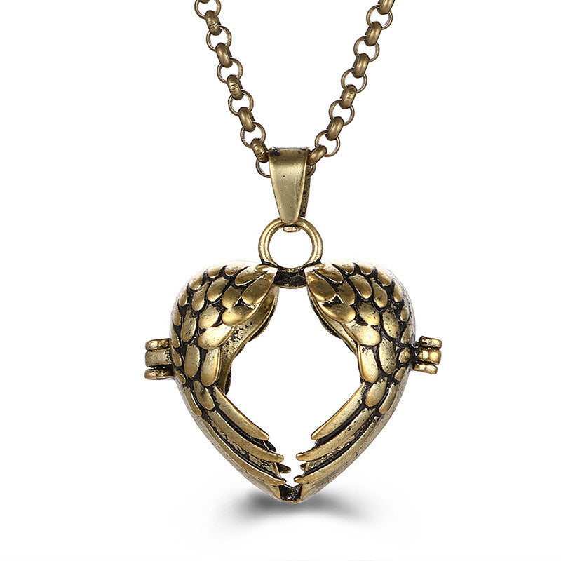 Collar hueco de aromaterapia con jaula de circonita, difusor de aceites esenciales, caja de perfume, accesorios antiguos para ropa tradicional Han