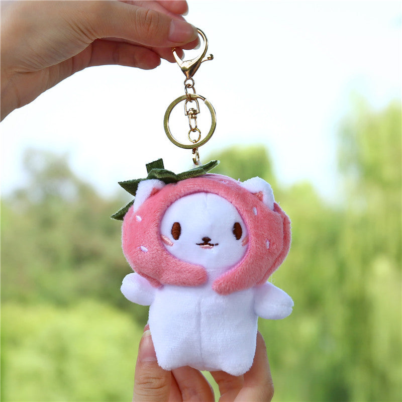 Llavero - Muñeco de peluche de mosquetón, aspecto lindo y encantador, pollito, gato, perro, oso, nube, gamberro