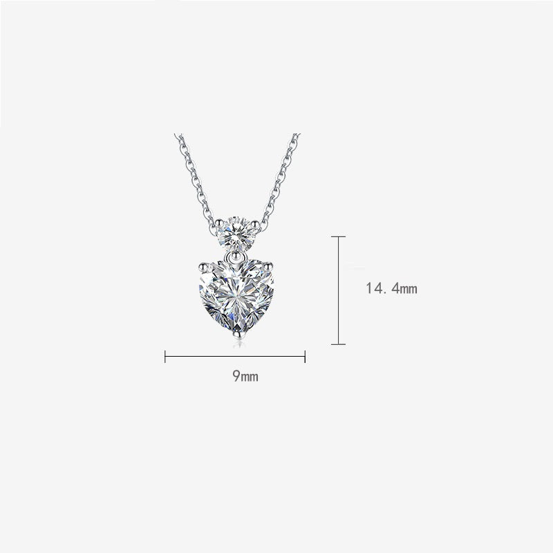 Mosan Diamant Herz Gelber Diamant Diamant Halskette Anhänger